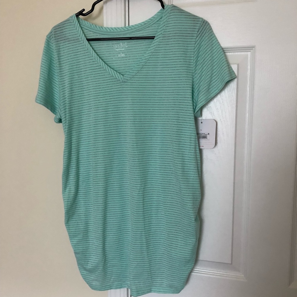 (SOLD)Mint Isabel Maternity V-neck